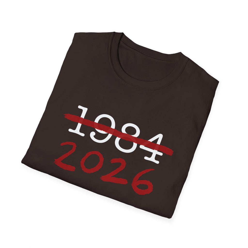 1984 2026 Orwell-Style Anti AI Surveillance Unisex Softstyle T-Shirt
