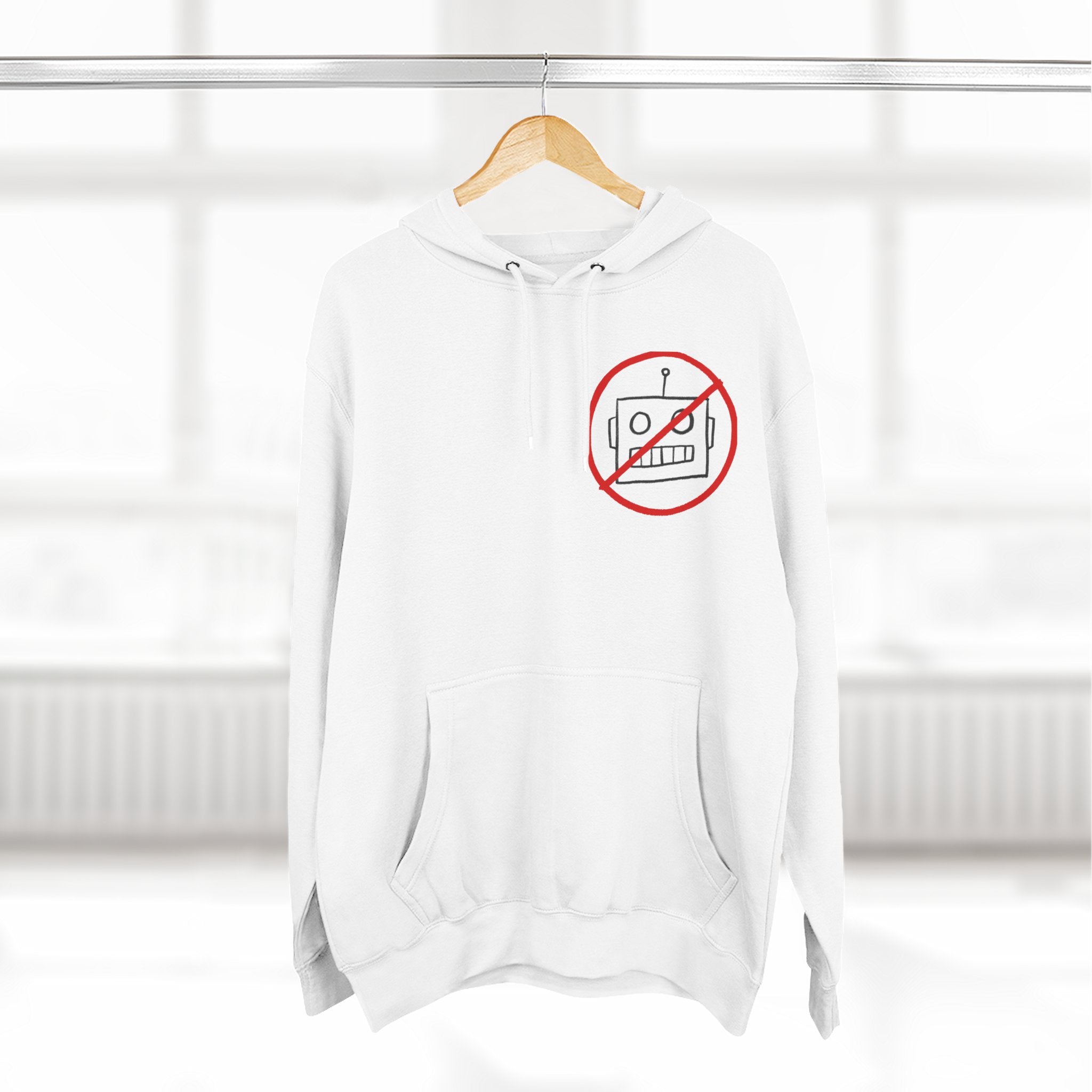 Robot Three-Panel Fleece Hoodie